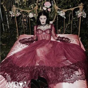 Widow Dance With Death Maxi Dress Wine